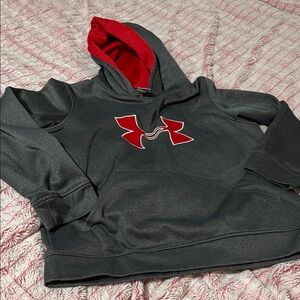 Under Armour Charcoal Hoodie with Red Accents